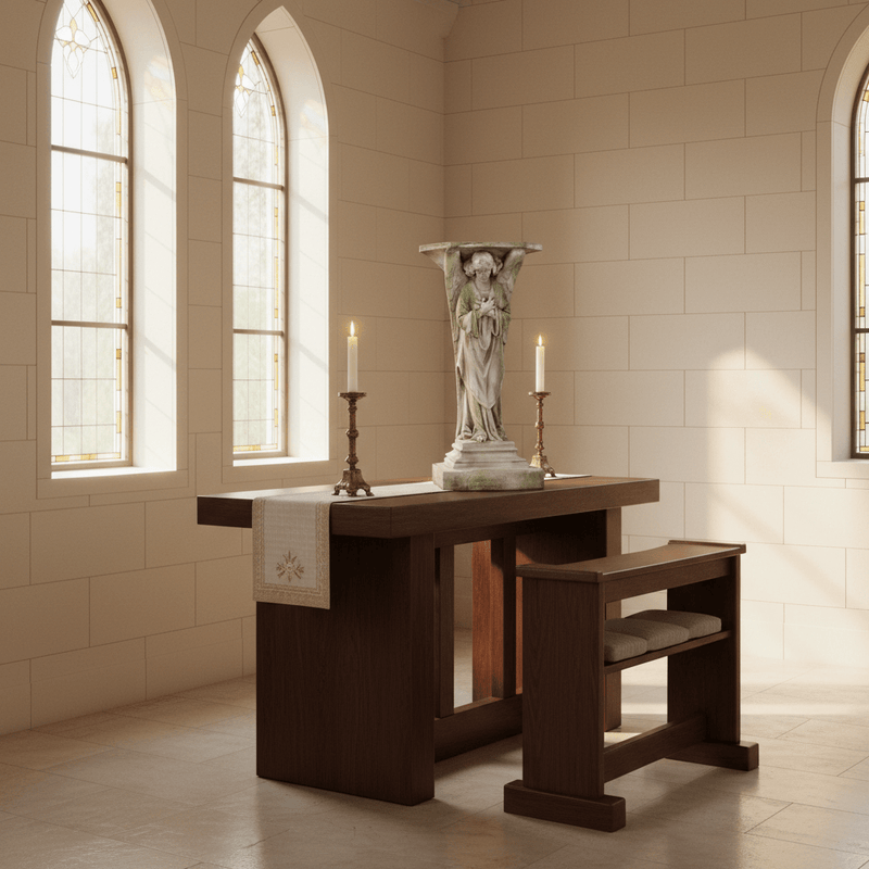 Angel Pedestal Outdoor Statue (38 - Inch) Side Angle