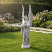 Angel With Large Wings Prayer Statue (89 - Inch) Side Angle