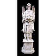 Angel With Scalloped Bowl Outdoor Statue (61 - Inch)