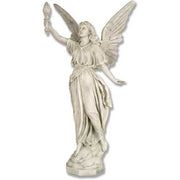 Angel With Torch Outdoor Statue (27 - Inch)