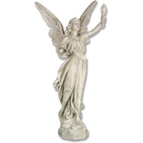 Angel With Torch Outdoor Statue (27 - Inch)
