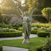 Angel With Torch Outdoor Statue (64 - Inch) Side Angle