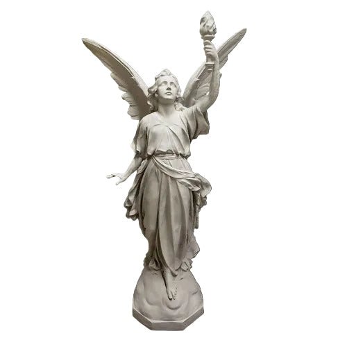 Angel With Torch Outdoor Statue (64 - Inch) Side View