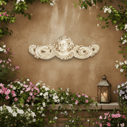 Angelic Scroll Outdoor Statue (13 - Inch) Side Angle