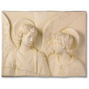 Angels with Wings Rectangular Relief Wall Plaque Outdoor Statue (19 - Inch) Side View