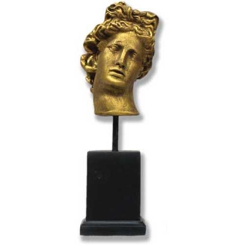 Apollo Head on Cube Bust Display Decor (12 - Inch)