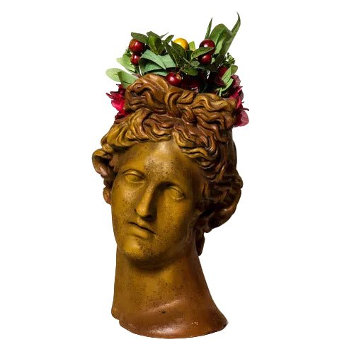 Apollo Head Planter Bust Display Decor (17 - Inch)