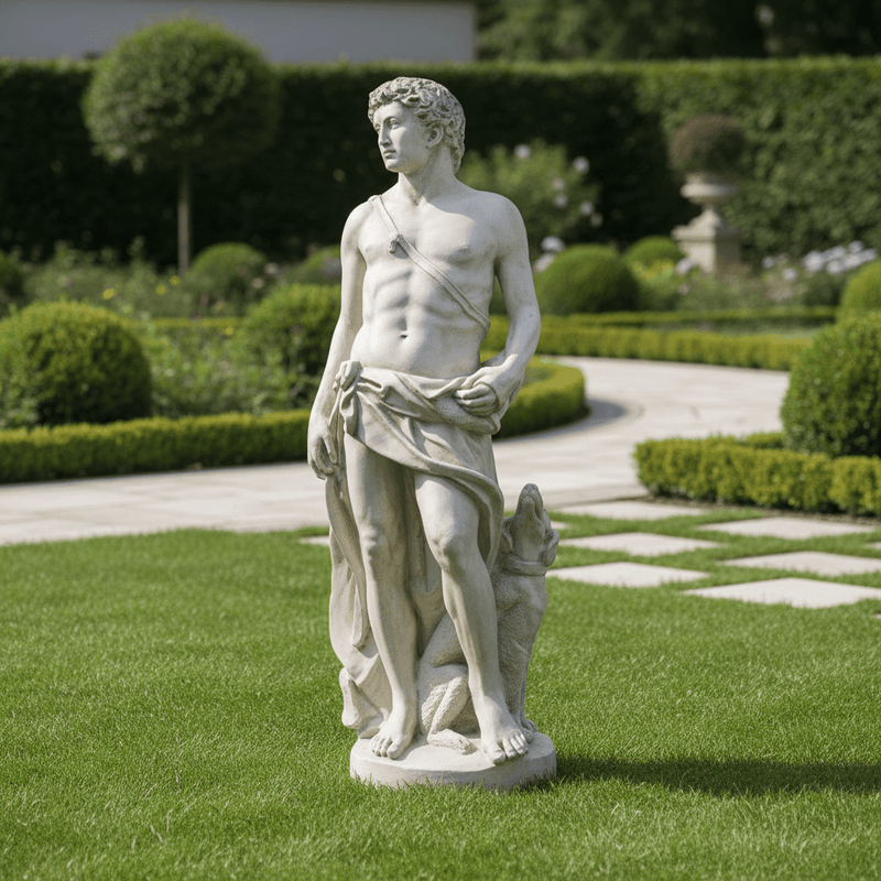 Apollo Of Hunt With Dog Statue (108 - Inch) Side Angle