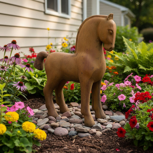 Arabian Horse Garden Statue (27 - Inch) Side Angle