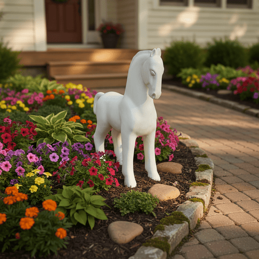 Arabian Horse Garden Statue (27 - Inch) Side Angle