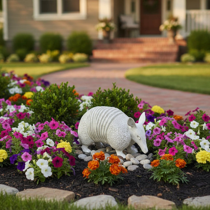Armadillo Garden Statue (10 - Inch) Side Angle