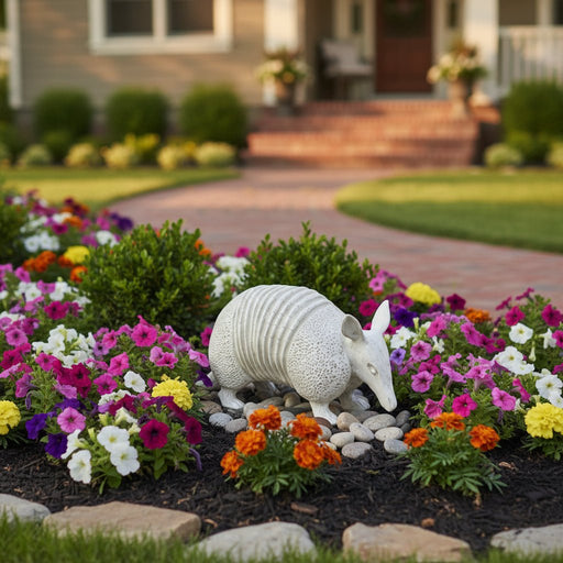 Armadillo Garden Statue (10 - Inch) Side Angle
