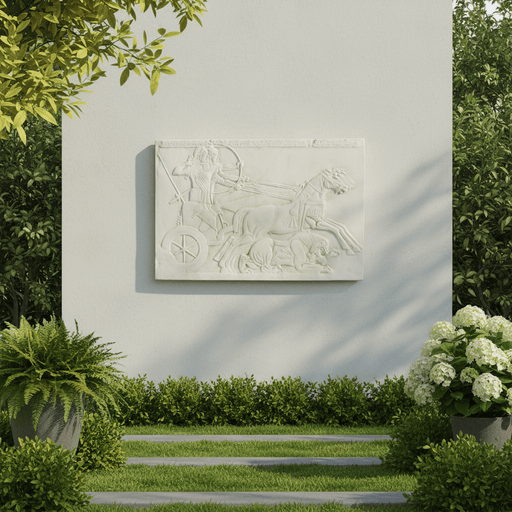 Assyrian Hunting Frieze Statue (37 - Inch) Side Angle