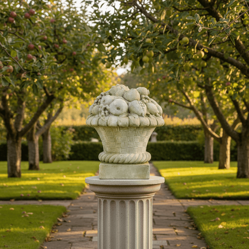 Astor Basket Outdoor Statue (21 - Inch) Side Angle
