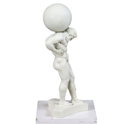 Atlas Holding Sphere Statue (15 - Inch) Side View