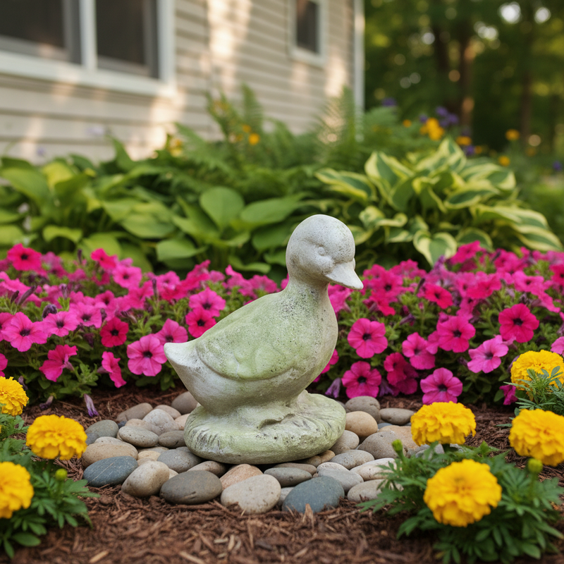 Baby Duck Statue (7 - Inch) Side Angle