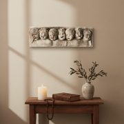 Baby Faces Wall Plaque Outdoor Statue (19 - Inch) Side Angle