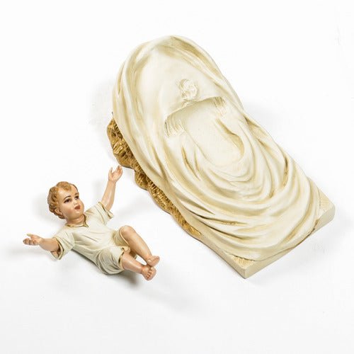 Baby Jesus in Manger Statue (9 - Inch) Different Angle