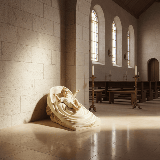 Baby Jesus in Manger Statue (9 - Inch) Side Angle