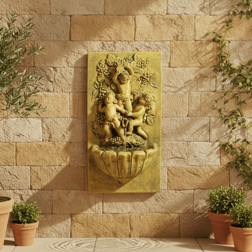 Bacchanale D'Enfants Garden Wall Fountain (72 - Inch) Side Angle