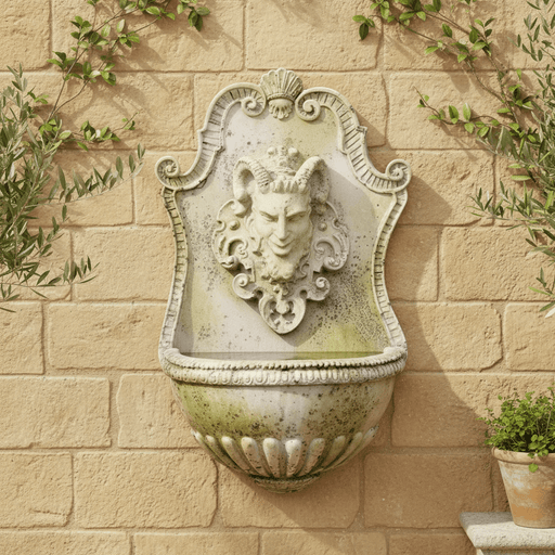 Bacchus Wall Fountain (24 - Inch) Side Angle