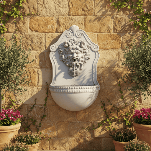Bacchus Wall Fountain (24 - Inch) Side Angle