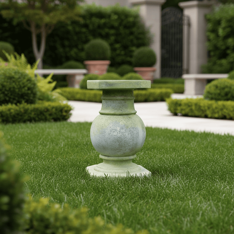 Ball Pediment Outdoor Statue (28.5 - Inch) Side Angle