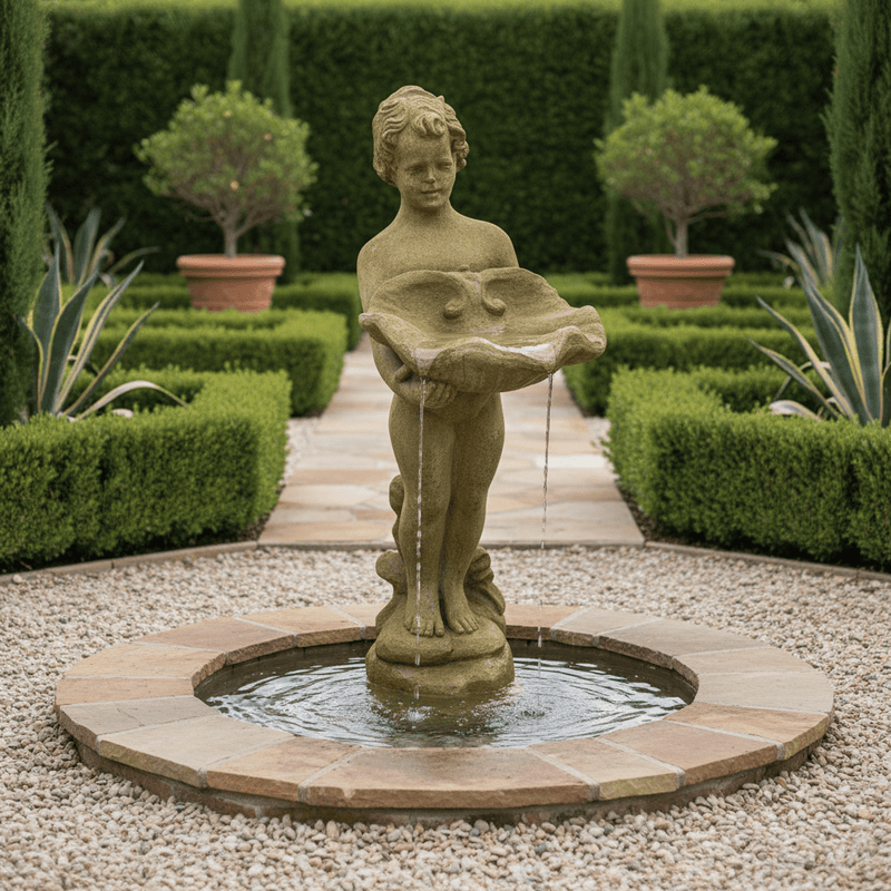 Bambina De Mari Garden Birdbath (37 - Inch) Side Angle