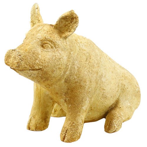 Barnyard Pig Garden Statue (8 - Inch) Side View