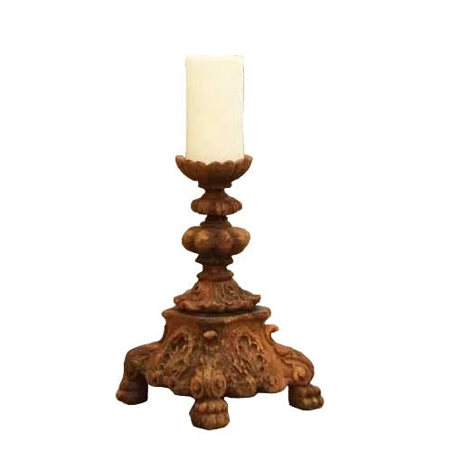Baroque Candleholder Short Statue (13 - Inch)