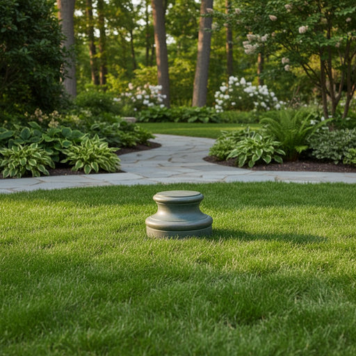 Baroque Cap Base Outdoor Statue (8 - Inch) Side Angle