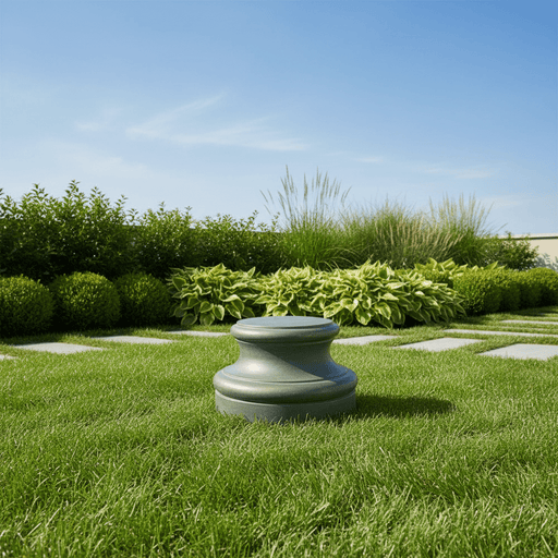 Baroque Cap Base Outdoor Statue (8 - Inch) Side Angle