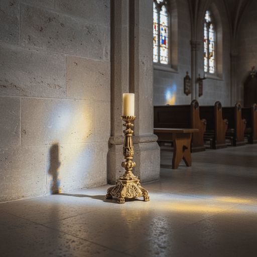 Baroque Religious Candleholder Statue (20 - Inch) Side Angle