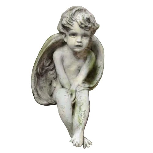 Bashful Cherub Outdoor Statue (12 - Inch)