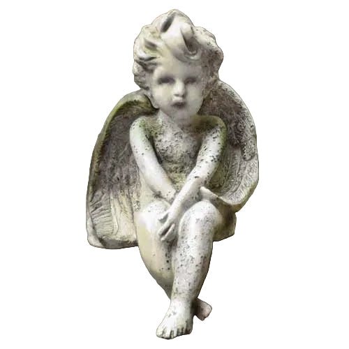 Bashful Cherub Outdoor Statue (15 - Inch)