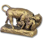 Bear and Bull Garden Statue (9 - Inch) Side View