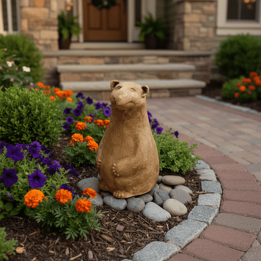 Bear Garden Statue (26 - Inch) Side Angle