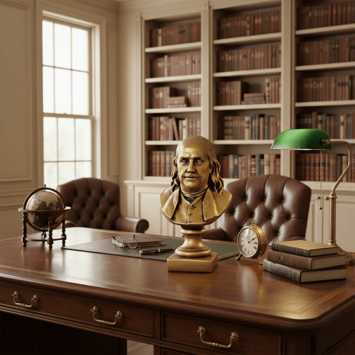 Ben Franklin Bust Display Decor (9-Inch)