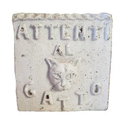 Beware Of Cat Outdoor Plaque (8.0 - Inch) Side View