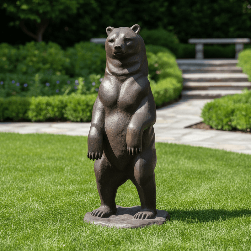 Big Brown Bear Garden Statue (59 - Inch) Side Angle
