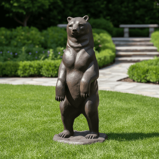 Big Brown Bear Garden Statue (59 - Inch) Side Angle