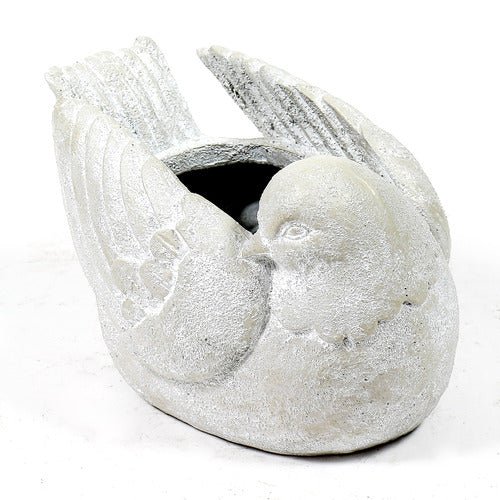 Bird Planter Right Garden Statue (7 - Inch) Side View
