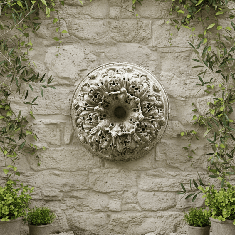 Bitner Estate Medallion Outdoor Plaque (18.0 - Inch) Side Angle