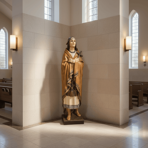Blessed Kateri Tekakwitha Statue (60 - Inch) Side Angle