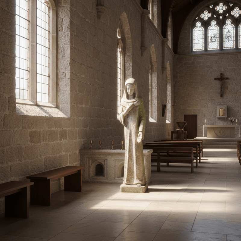 Blessed Virgin Mary Religious Statue (22.5 - Inch) Side Angle