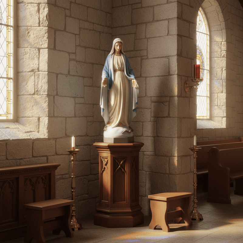 Blessed Virgin Mary Religious Statue (36 - Inch) Side Angle