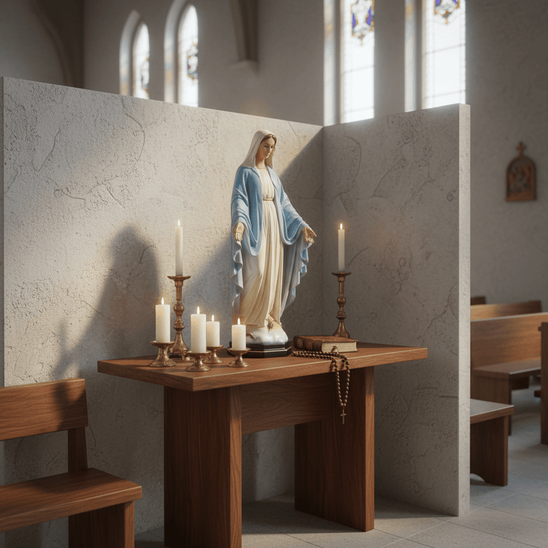 Blessed Virgin Mary Statue (21 - Inch) Side Angle