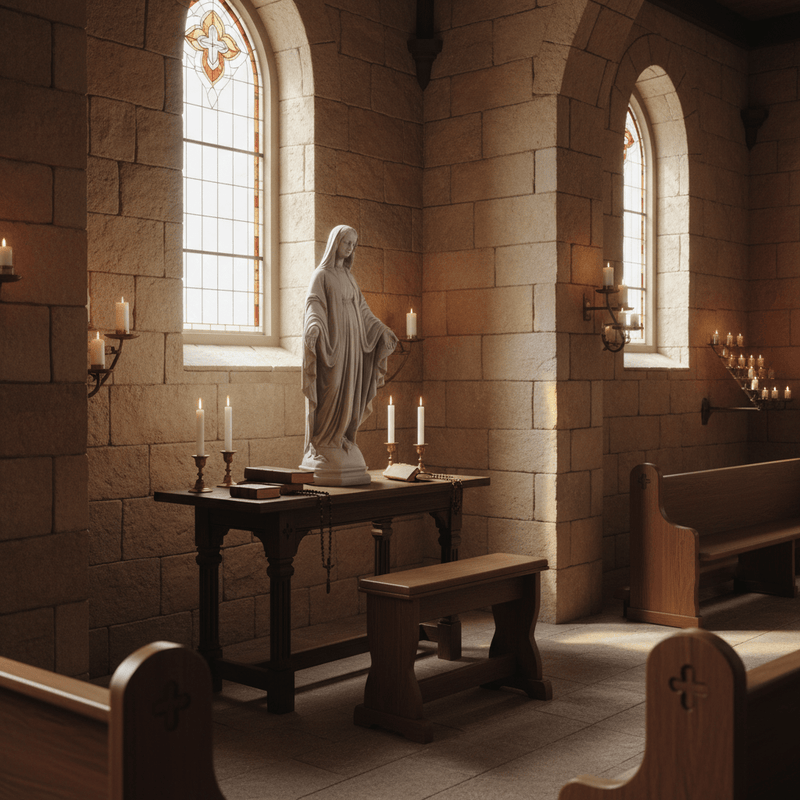 Blessed Virgin Mary Statue (21 - Inch) Side Angle