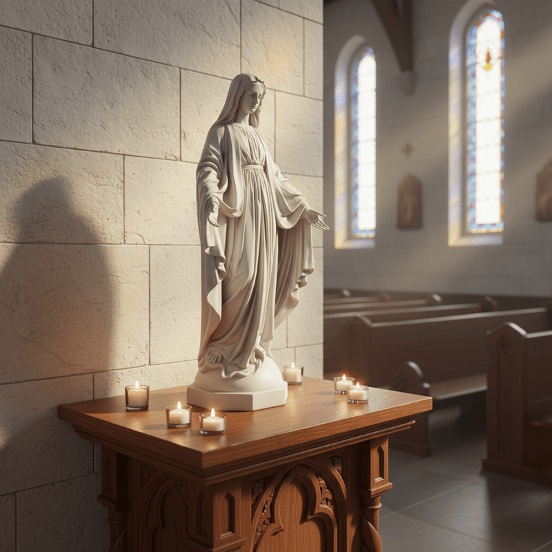 Blessed Virgin Mary Statue (42 - Inch) Side Angle