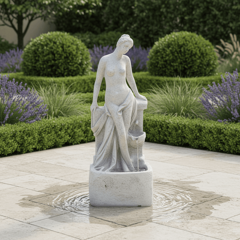 Bona Dea Roman Garden Fountain (35 - Inch) Side Angle